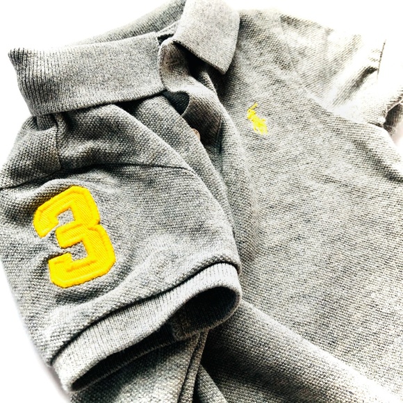 Ralph Lauren | Gray Knit Short Sleeve Polo Romper - Picture 5 of 5